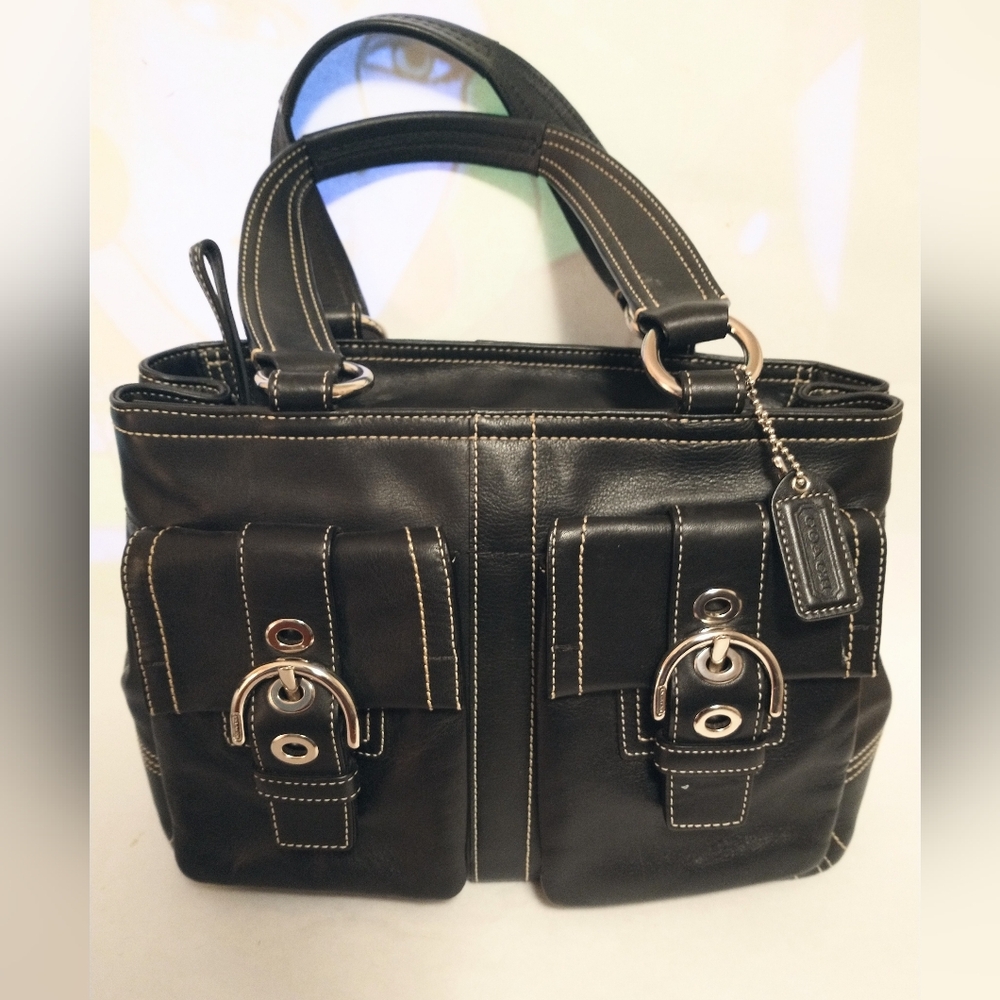 Coach Luxury Mini Tote Bag Soho Business Purse Black Leather RARE A0779-F08A09